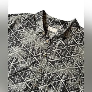Oak Hill Men’s 3XLT Black Gray Hawaiian Button Down Short Sleeve Shirt